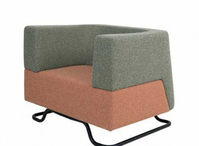 Modern single-seater green armchair upholstered office furniture